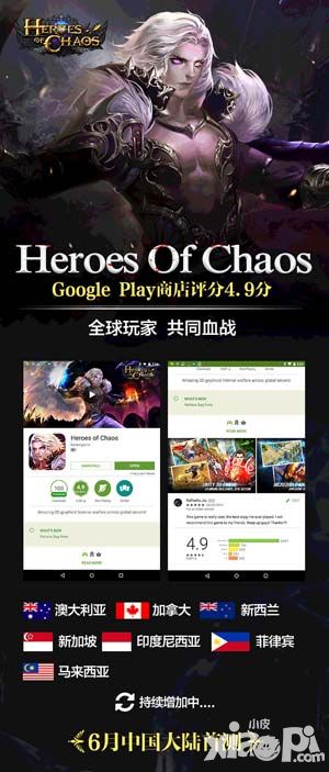 海外市場(chǎng)成績(jī)亮眼  《Heroes of Chaos》獲Google評(píng)分4.9分