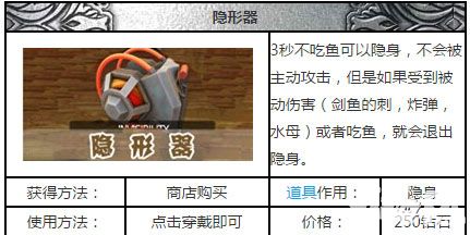 饑餓鯊進化隱形器屬性介紹